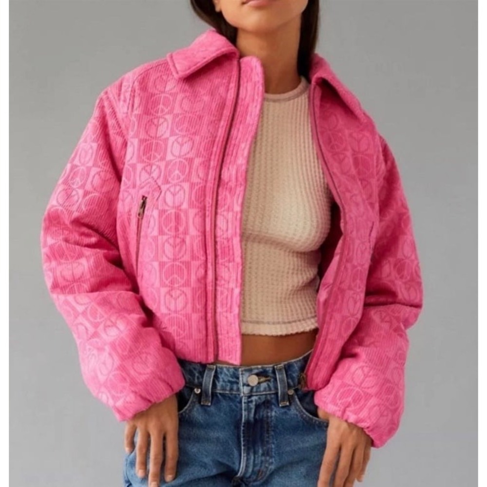 Urban Outfitters Femme‎ Peace Sign Embossed Jacket